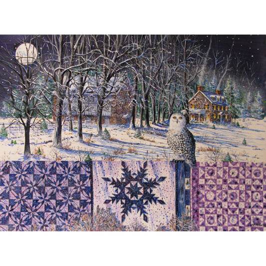 Quilt Themed 8 Note Card Set of Snow & Quilts 4 different prints by Diane Phalen Watercolors