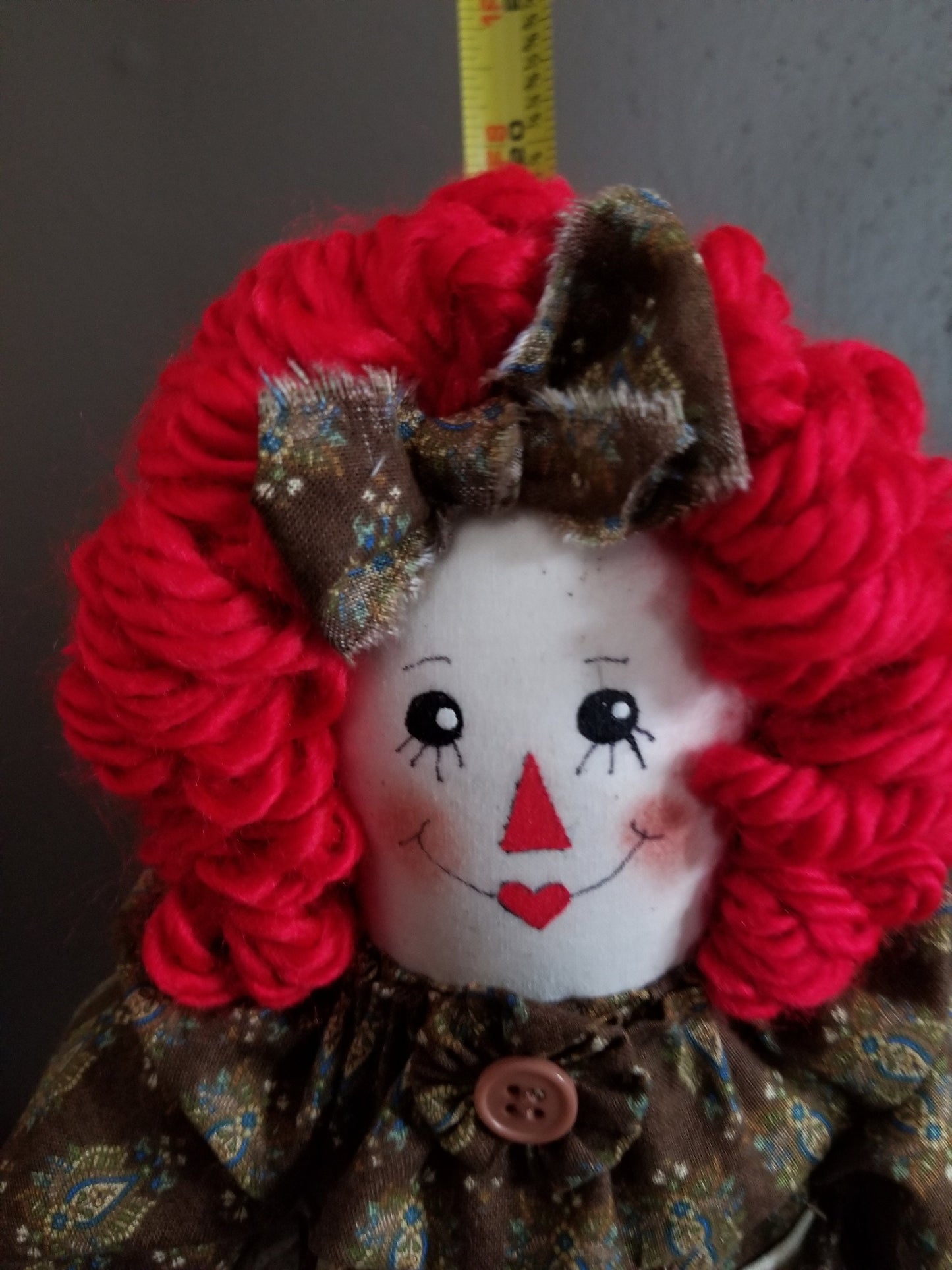 Handmade Annie doll with wooden spools. Limited Edition Series by Sunnie Andress