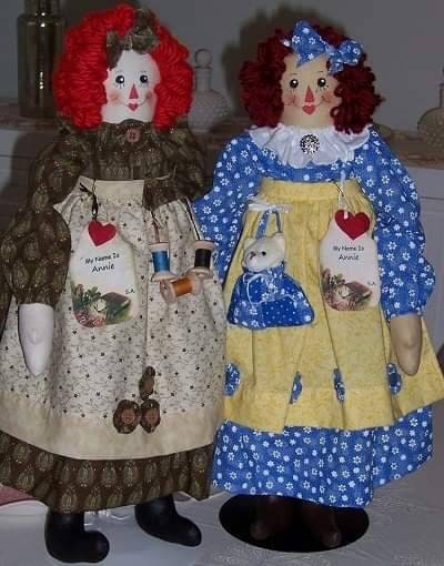 Handmade Annie doll with wooden spools. Limited Edition Series by Sunnie Andress