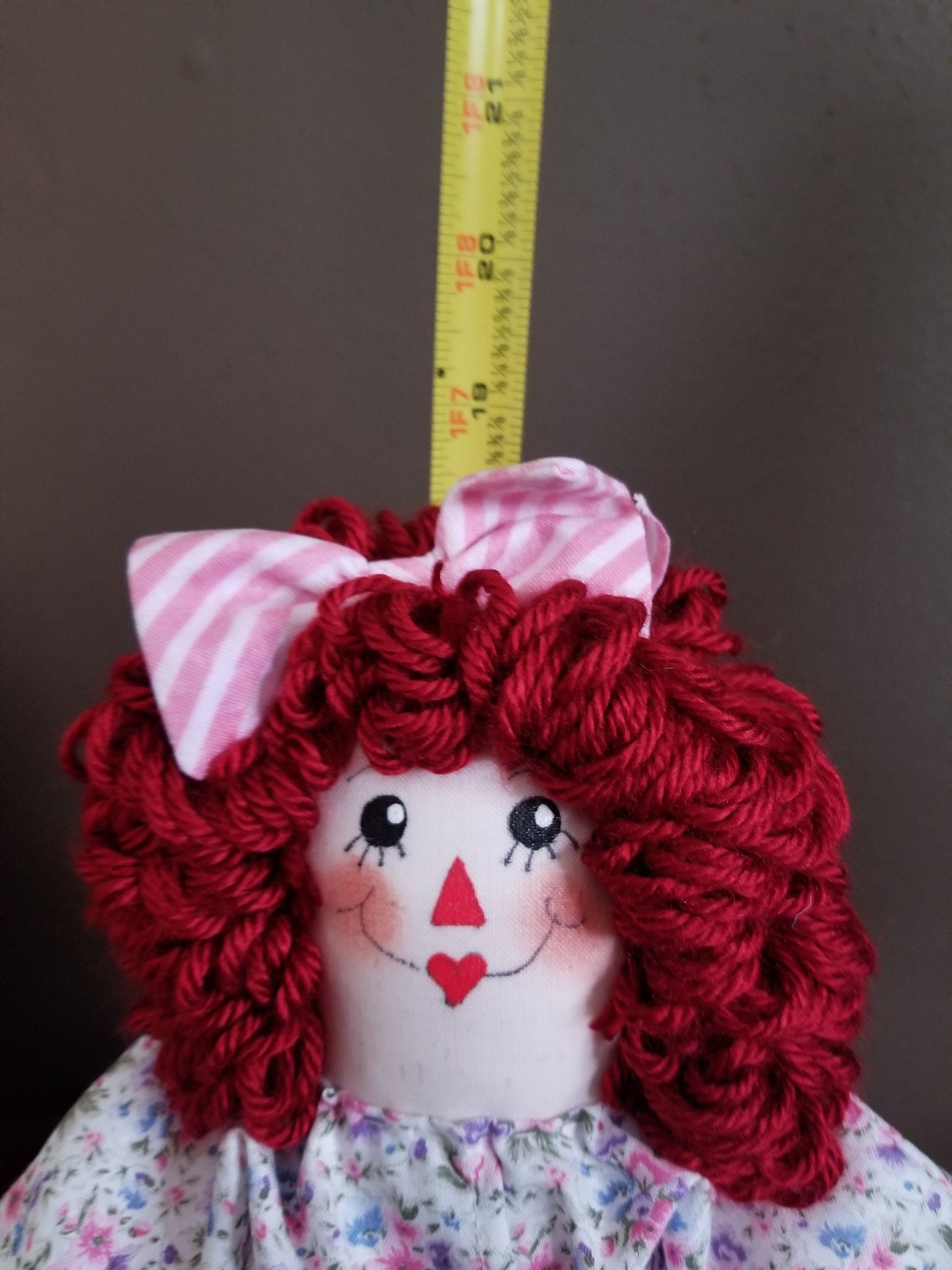 Handmade Annie doll with pink striped handbag. Limited Edition Series by Sunnie Andress
