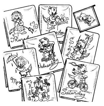 Kitten Motifs Aunt Martha's #3733 Vintage Embroidery Hot Iron Transfer Pattern