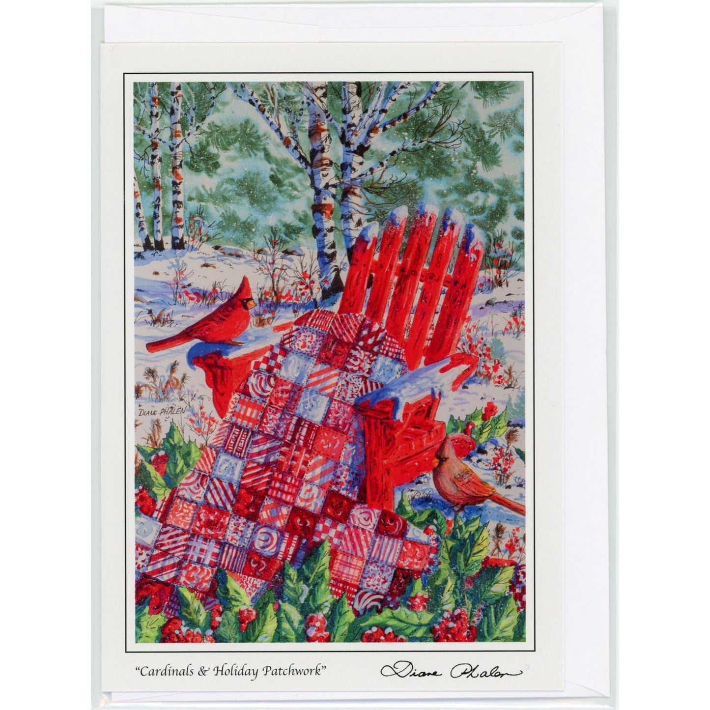 Quilt Themed 8 Note Card Set of Snow & Quilts 4 different prints by Diane Phalen Watercolors