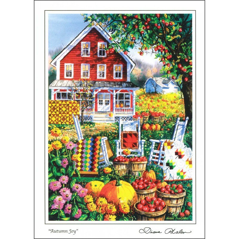 Quilt Themed 8 Note Card Set of Four Seasons of Quilts. 4 different prints by Diane Phalen Watercolors