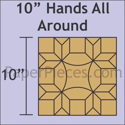 English Paper Piecing Hands All Around Papers in pack from Paper Pieces to make a 10 inch block