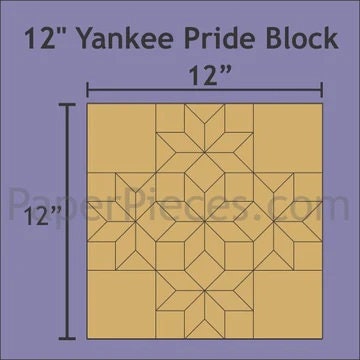 English Paper Piecing Yankie Pride Papers in pack from Paper Pieces to make a 12 inch block