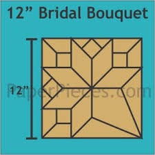 English Paper Piecing Bridal Bouquet Papers in pack from Paper Pieces to make two 6 inch blocks or one 12 inch block
