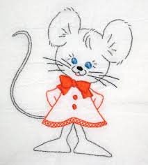 Cute Mice Tea Towels Aunt Martha's #3820 Vintage Embroidery Hot Iron Transfer Cross Stitch Pattern