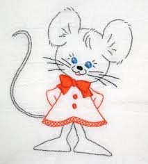 Cute Mice Tea Towels Aunt Martha's #3820 Vintage Embroidery Hot Iron Transfer Cross Stitch Pattern