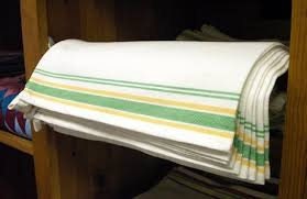 Retro Striped Dish Towels 18 x 28 inches set of 3 Aunt Martha's 100% Cotton 130 thread count