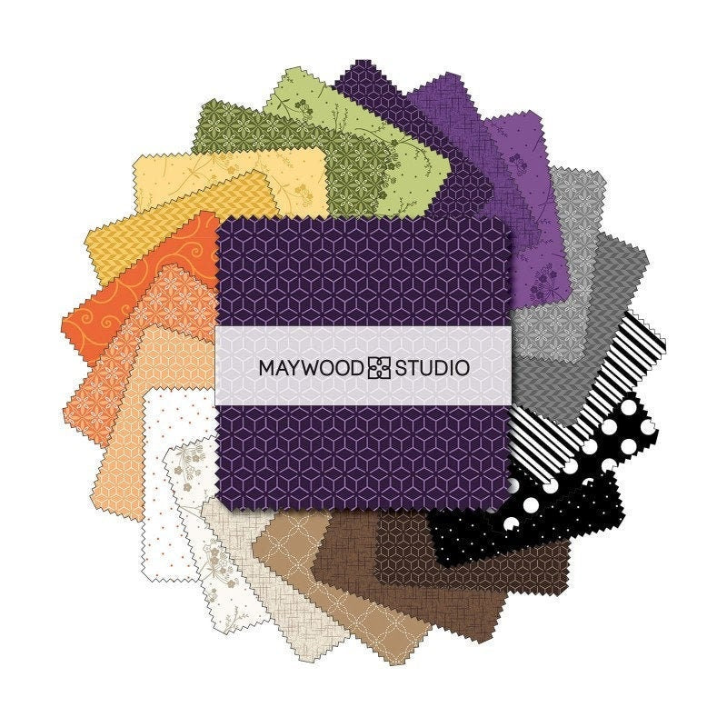 Kimberbell Basics Fall Collection Charm Pack by Maywood Studio Quilter's Cotton 42 piece set of 5 inch squares