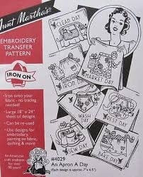 An Apron a Day Aunt Martha's #4029 Vintage Embroidery Hot Iron Transfer Pattern