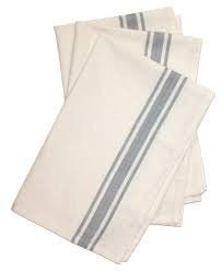 Retro Bold Twill Stripe Dish Towels 18 x 28 inches set of 3 Aunt Martha's 100% Cotton 130 thread count