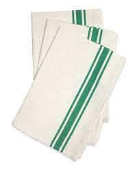 Retro Bold Twill Stripe Dish Towels 18 x 28 inches set of 3 Aunt Martha's 100% Cotton 130 thread count