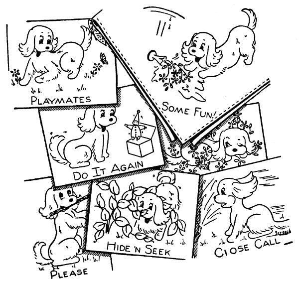 Playful Cocker Puppy Aunt Martha's #3052 Vintage Embroidery Hot Iron Transfer Pattern