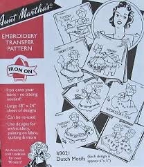 Dutch Motifs Aunt Martha's #3021 Vintage Embroidery Hot Iron Transfer Pattern