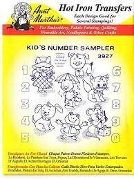 Kid's Number Sampler Aunt Martha's #3927 Vintage Embroidery Hot Iron Transfer Pattern