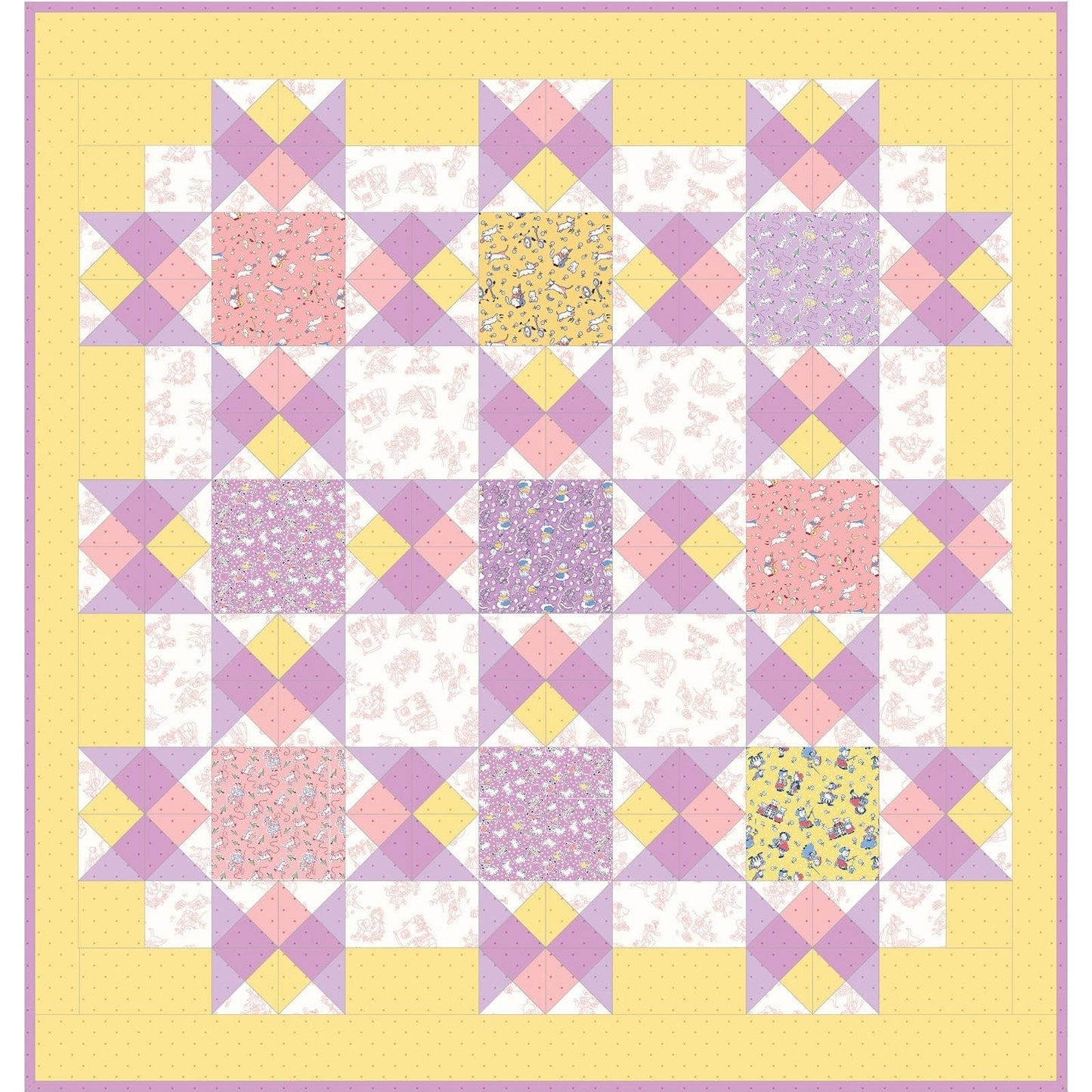 Story Time Duckling Quilt Kit by Maywood Studio. Quilter's Cotton Fabric & Pattern to make this darling quilt.