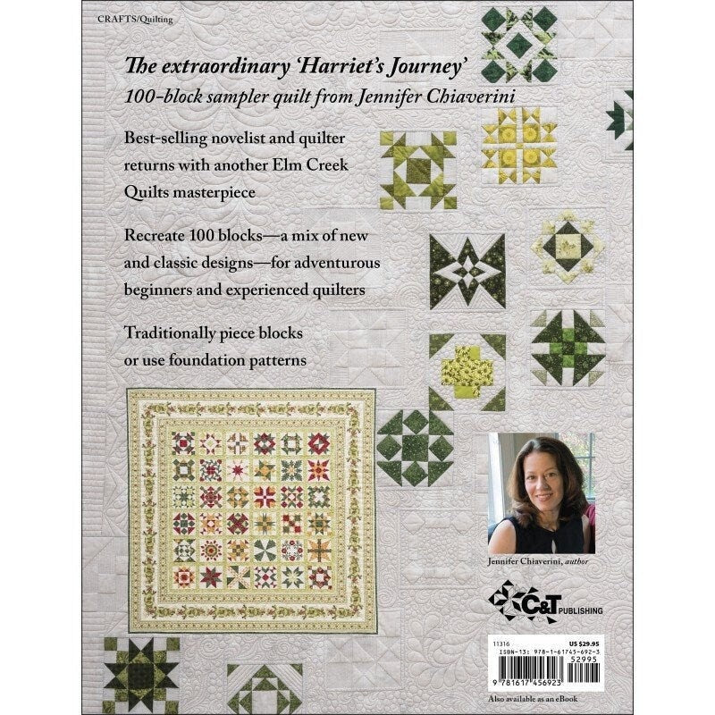 Harriet's Journey from Elm Creek Quilts 112 page soft cover book by best selling author Jennifer Chiaverini for C&T Publishing