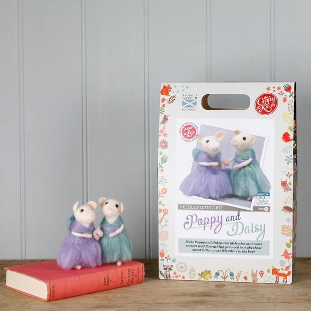 Poppy & Daily Mice Needle Felting Kit by the Crafty Kit Company