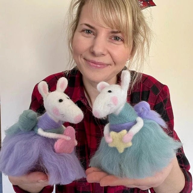 Poppy & Daily Mice Needle Felting Kit by the Crafty Kit Company