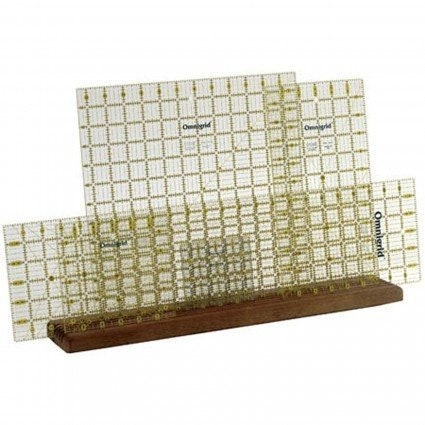 Omnigrid wooden ruler rack with 5 slots for rulers 19.375" x 3.75" x .75"