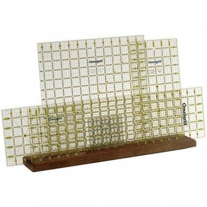 Omnigrid wooden ruler rack with 5 slots for rulers 19.375" x 3.75" x .75"