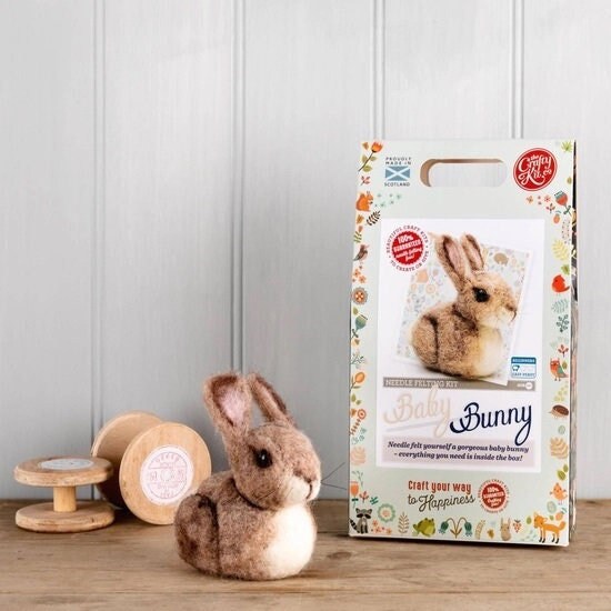 Baby Bunny Needle Felting Kit by the Crafty Kit Company