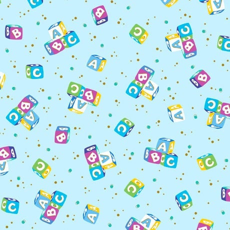 Lil' Buddies ABC Blocks by QT Fabrics continuous cuts of Quilter's Cotton Fabric