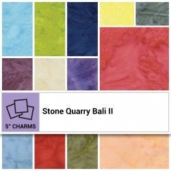 Stone Quarry Bali II cotton prints by Benartex. Quilter's Cotton Charm Pack of 42 5 x 5inch squares