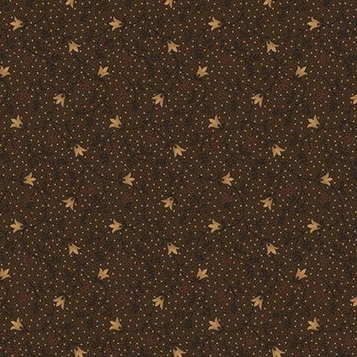 Right As Rain Tulip Vines in Chocolate by Henry Glass continuous cuts of Quilter's Cotton Fabric