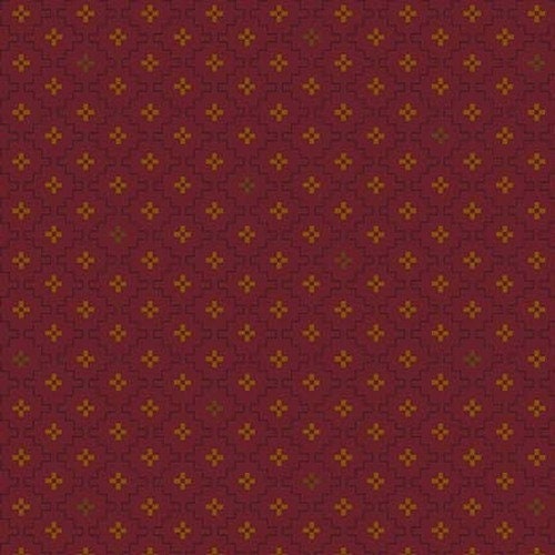 Right As Rain Star Stepped Boxes in Cranberry by Henry Glass continuous cuts of Quilter's Cotton Fabric