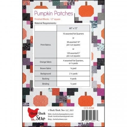 Pumpkin Patches Pattern by Allison Harris for Cluck Cluck Sew for a 60 x 72 inch quilt perfect for beginners