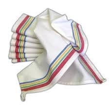 Retro Striped Dish Towels 18 x 28 inches set of 3 Aunt Martha's 100% Cotton 130 thread count