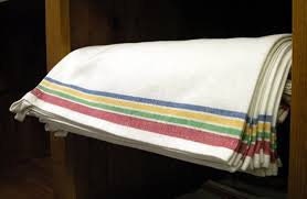 Retro Striped Dish Towels 18 x 28 inches set of 3 Aunt Martha's 100% Cotton 130 thread count