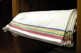 Retro Striped Dish Towels 18 x 28 inches set of 3 Aunt Martha's 100% Cotton 130 thread count