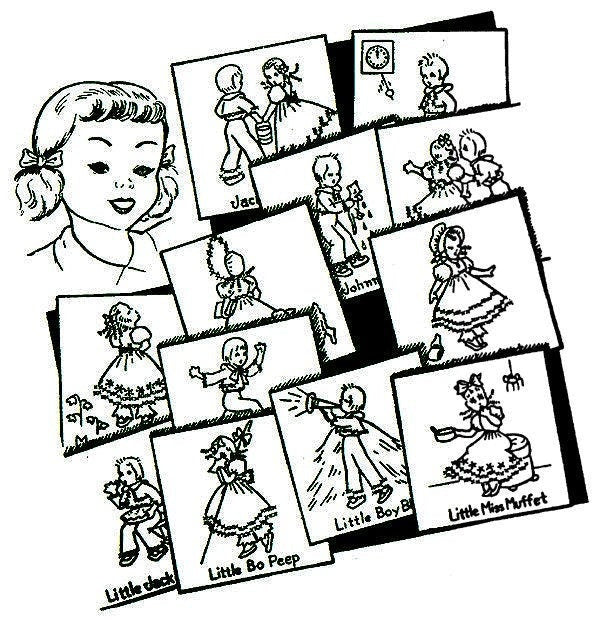 Nursery Rhymes Aunt Martha's #3275 Vintage Embroidery Hot Iron Transfer Pattern