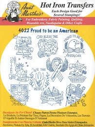Proud to Be an American Aunt Martha's #4022 Vintage Embroidery Hot Iron Transfer Pattern