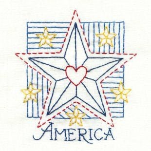 Proud to Be an American Aunt Martha's #4022 Vintage Embroidery Hot Iron Transfer Pattern