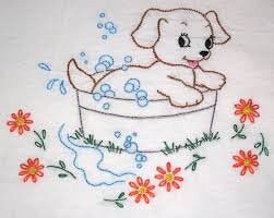 Puppy Tales Aunt Martha's #3879 Vintage Embroidery Hot Iron Transfer Pattern