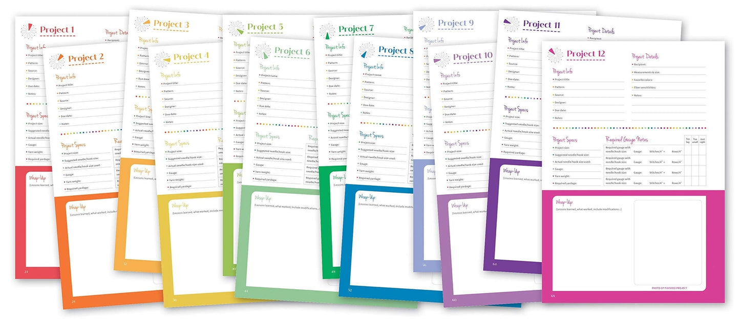 Knit & Crochet Project Planner by Sophie Scardaci and Kerry Graham 96 page organizer for 12 knit or crochet projects