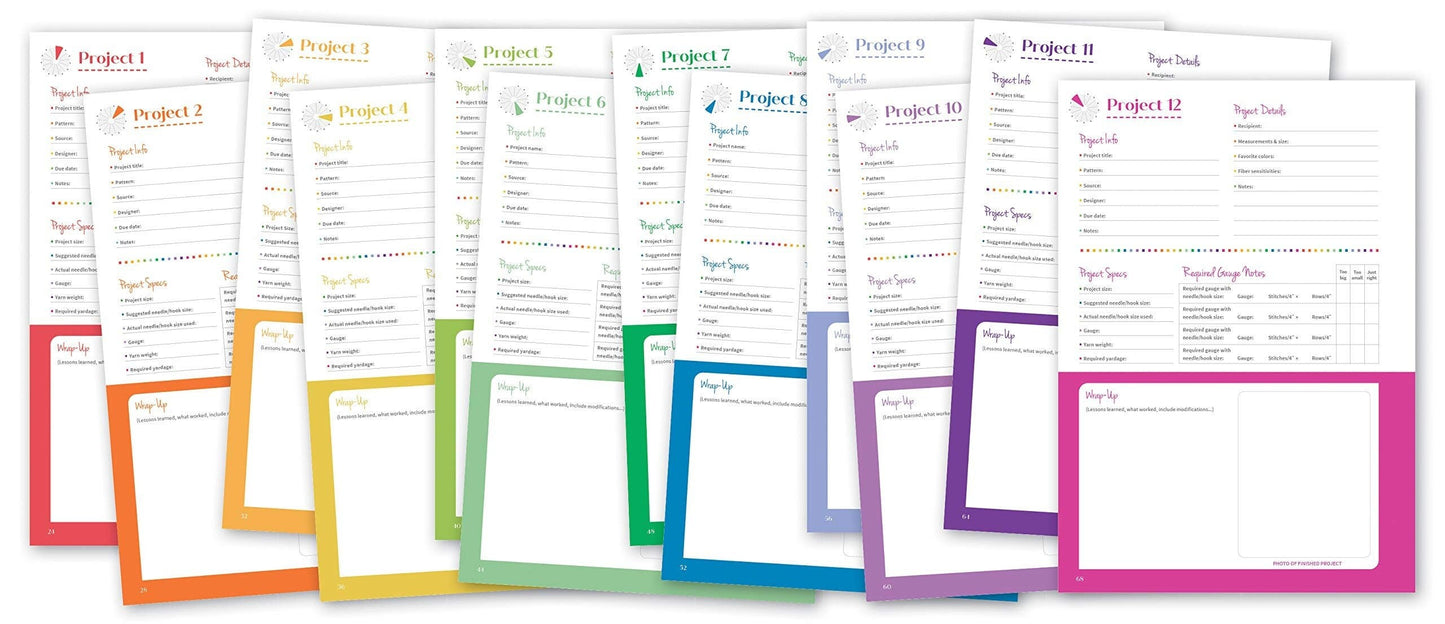 Knit & Crochet Project Planner by Sophie Scardaci and Kerry Graham 96 page organizer for 12 knit or crochet projects