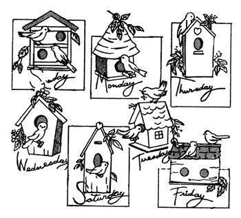 Birdhouses Aunt Martha's #3922 Vintage Embroidery Hot Iron Transfer Cross Stitch Pattern