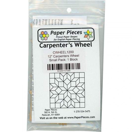 English Paper Piecing Carpenter's Wheel Papers in pack from Paper Pieces to make a 12 inch block