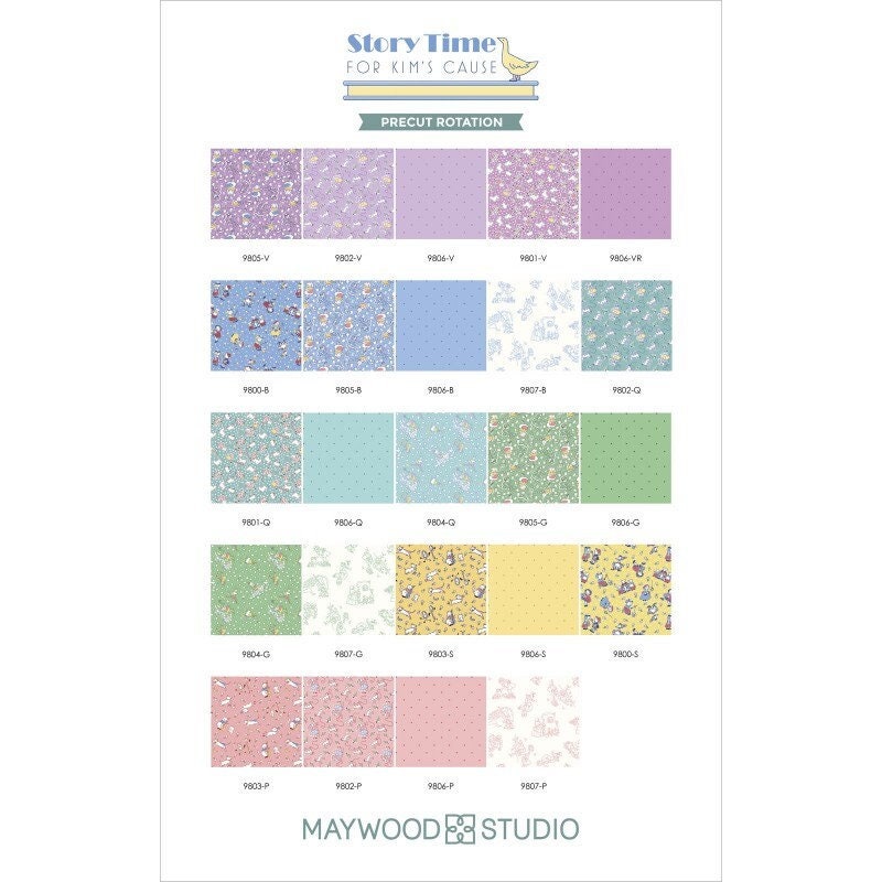 Story Time Duckling Quilt Kit by Maywood Studio. Quilter's Cotton Fabric & Pattern to make this darling quilt.