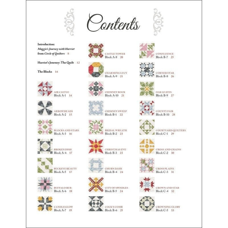 Harriet's Journey from Elm Creek Quilts 112 page soft cover book by best selling author Jennifer Chiaverini for C&T Publishing