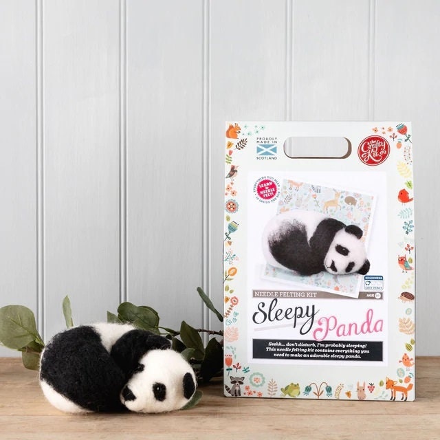 Sleepy Panda Needle Felting Kit by the Crafty Kit Company