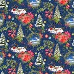 Winter's Eve by Jim Ishikawa for Clothworks. Quilter's Cotton Charm Pack of 42 5 x 5inch squares