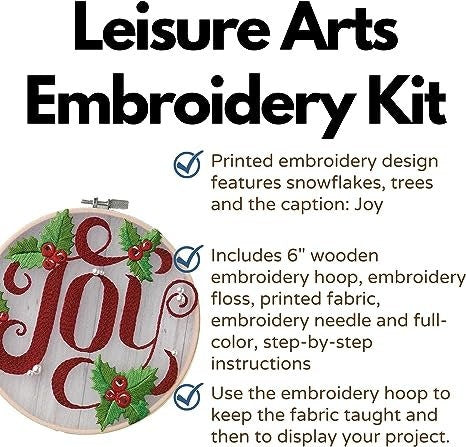 Joy Embroidery Kit on preprinted Organza by Liesure Arts finished size 6 inches