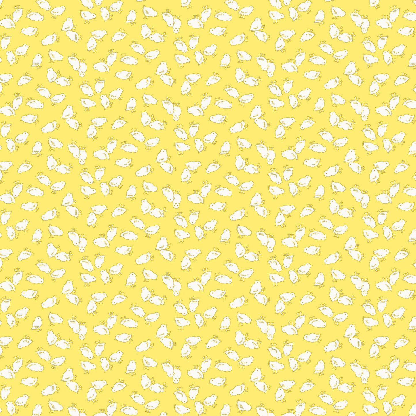 Nana Mae 7 Baby Chicks in Yellow by Henry Glass. Continuous Cuts of Quilter's Cotton
