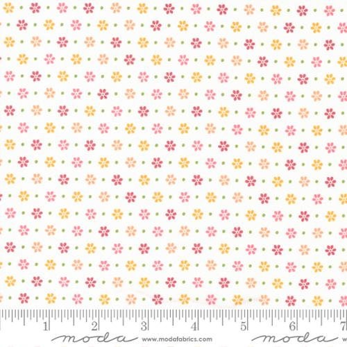 Daisy Ditsy Small Floral Dot in Off White from Bountiful Blooms by Moda continuous cuts of Quilter's Cotton Fabric